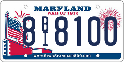 MD license plate 8BI8100