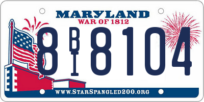 MD license plate 8BI8104