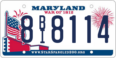 MD license plate 8BI8114