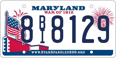 MD license plate 8BI8129