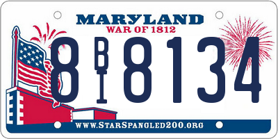 MD license plate 8BI8134