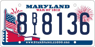 MD license plate 8BI8136