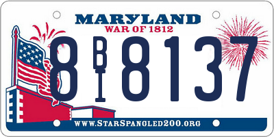 MD license plate 8BI8137