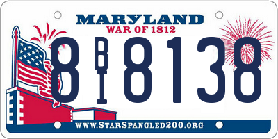 MD license plate 8BI8138