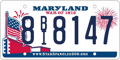 MD license plate 8BI8147