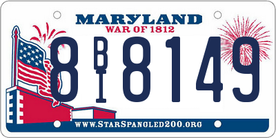 MD license plate 8BI8149