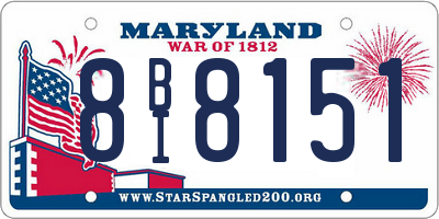 MD license plate 8BI8151
