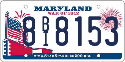 MD license plate 8BI8153
