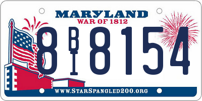 MD license plate 8BI8154
