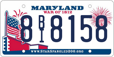 MD license plate 8BI8158