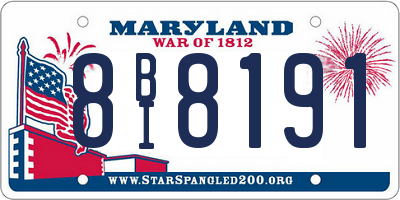 MD license plate 8BI8191