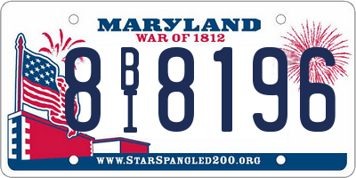 MD license plate 8BI8196