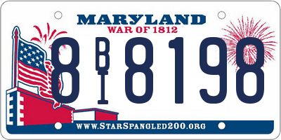 MD license plate 8BI8198