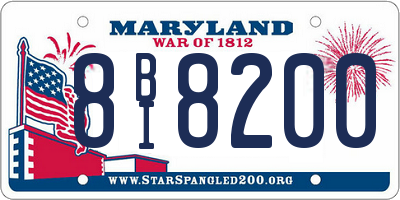 MD license plate 8BI8200