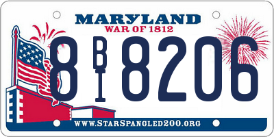 MD license plate 8BI8206