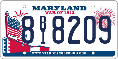 MD license plate 8BI8209