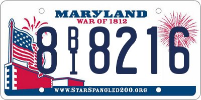 MD license plate 8BI8216