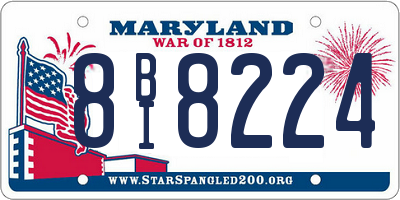 MD license plate 8BI8224