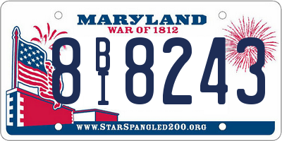 MD license plate 8BI8243