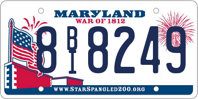 MD license plate 8BI8249