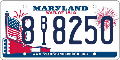 MD license plate 8BI8250