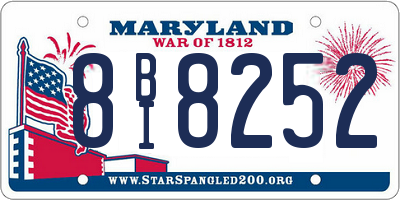 MD license plate 8BI8252