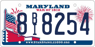 MD license plate 8BI8254