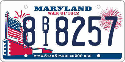 MD license plate 8BI8257