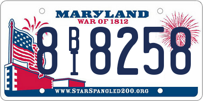 MD license plate 8BI8258