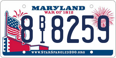 MD license plate 8BI8259