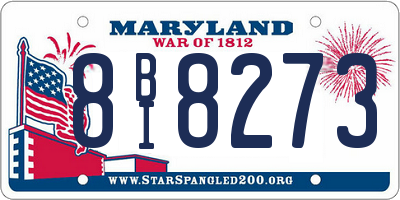 MD license plate 8BI8273