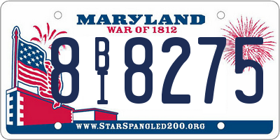 MD license plate 8BI8275