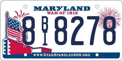 MD license plate 8BI8278