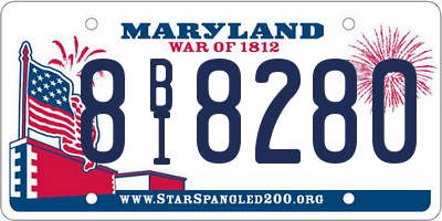 MD license plate 8BI8280