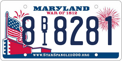 MD license plate 8BI8281