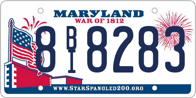 MD license plate 8BI8283