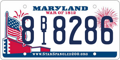 MD license plate 8BI8286