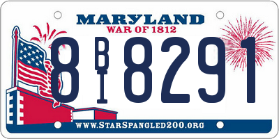 MD license plate 8BI8291