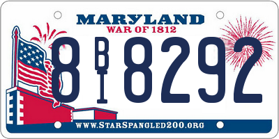 MD license plate 8BI8292