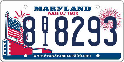 MD license plate 8BI8293