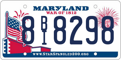 MD license plate 8BI8298
