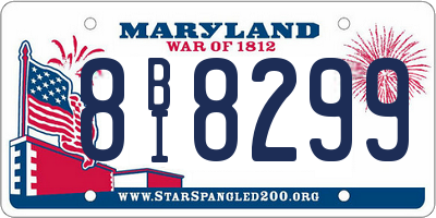 MD license plate 8BI8299