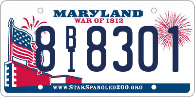 MD license plate 8BI8301