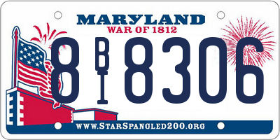 MD license plate 8BI8306
