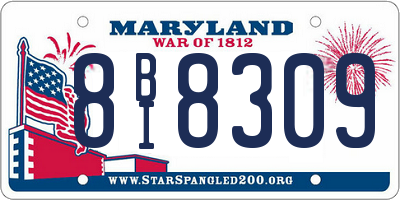 MD license plate 8BI8309