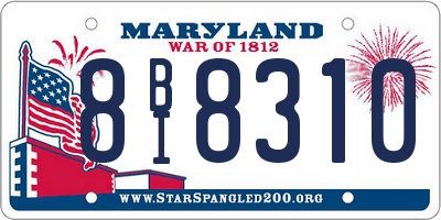 MD license plate 8BI8310