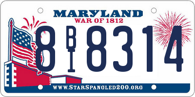 MD license plate 8BI8314