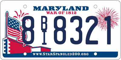 MD license plate 8BI8321