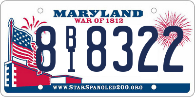 MD license plate 8BI8322