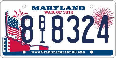 MD license plate 8BI8324